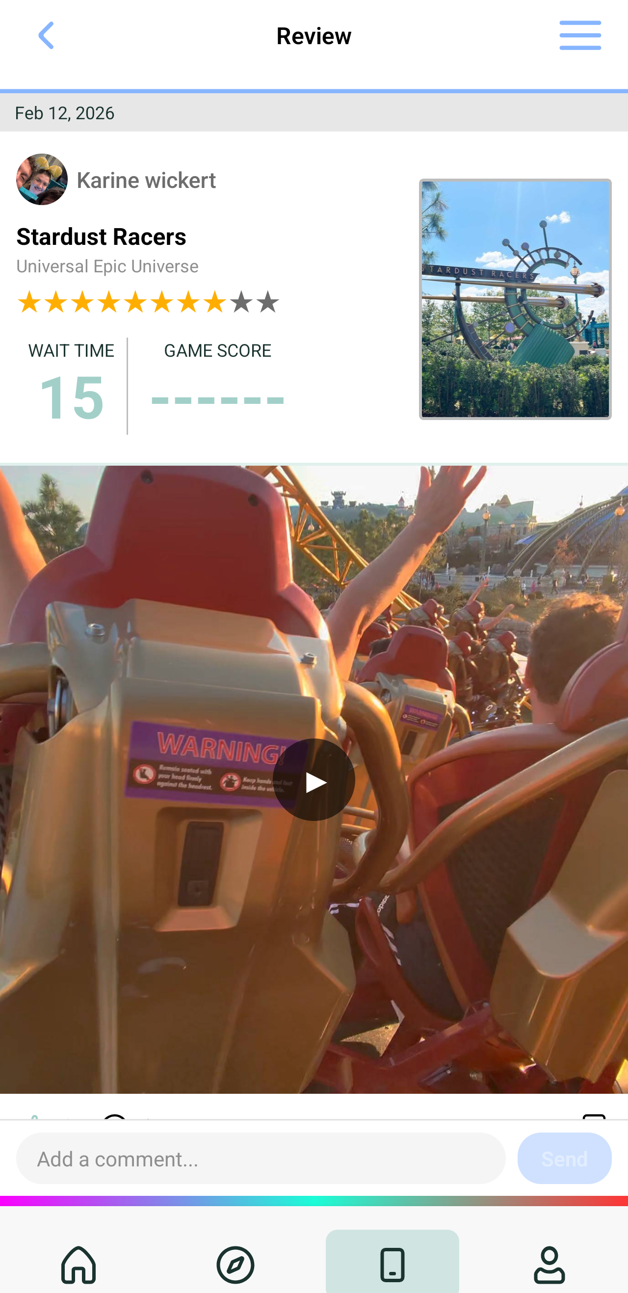 Ride reviews and rating interface in LOG&RIDE