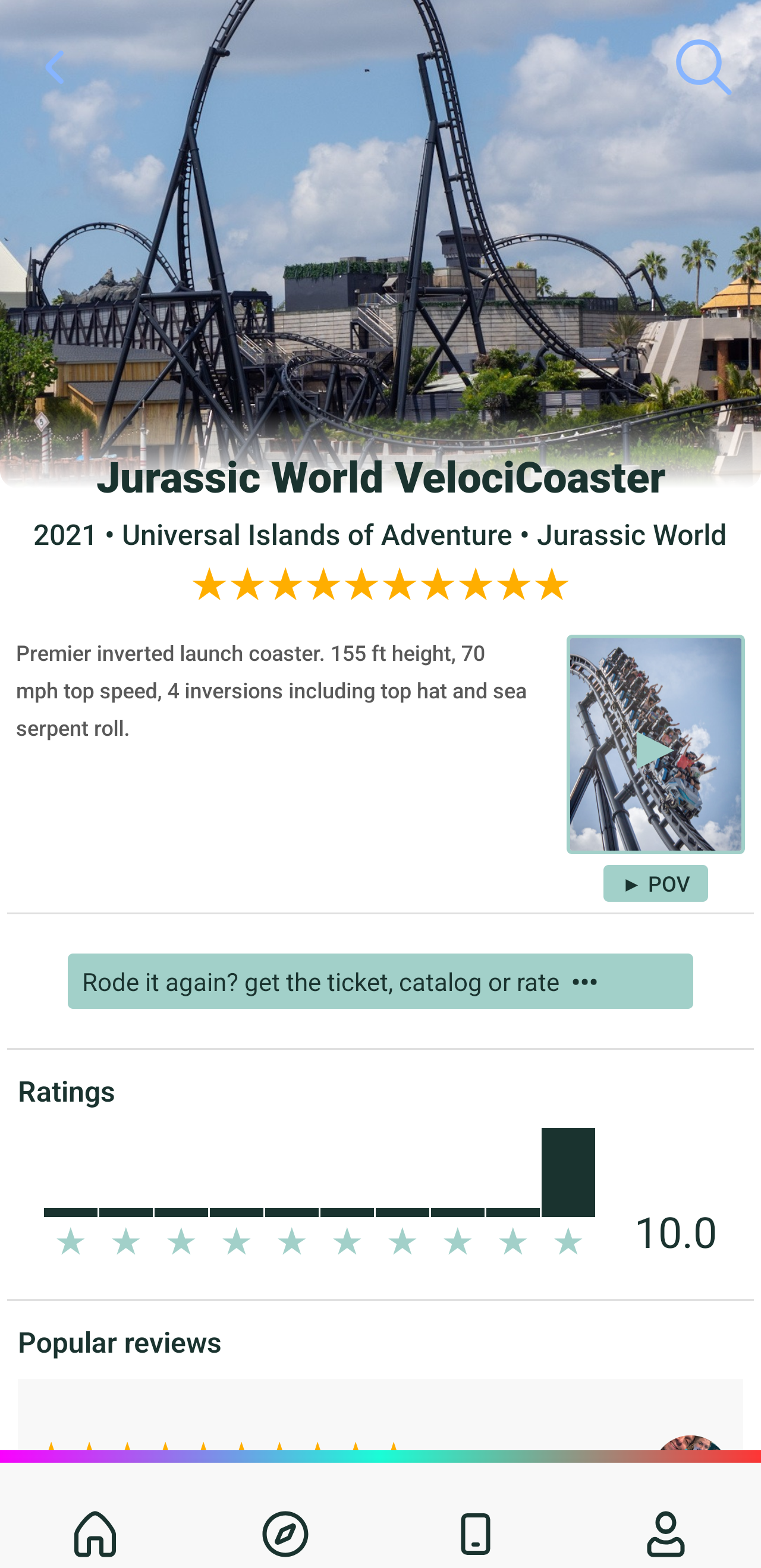 Ride history and tracking interface in LOG&RIDE